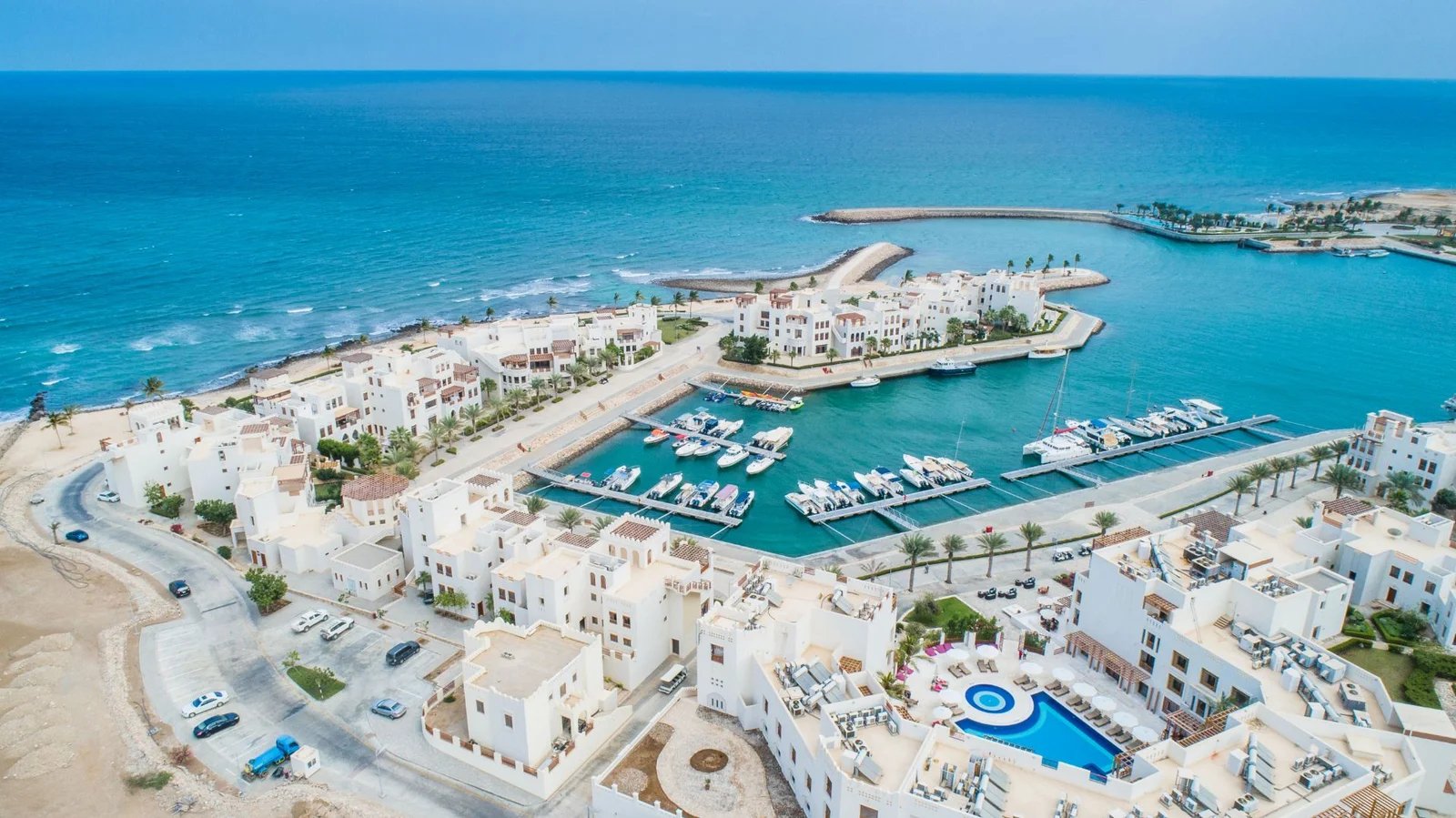 Jebel Sifah marina and coastal community in Oman